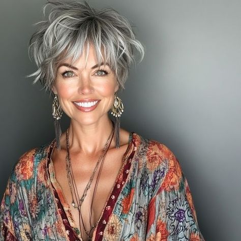 capecod8999 A pretty 40 year old woman with a Messy Gray Pixi 278eb673 b124 4de3 a6bd 1497f9f12ad7 2 Edgy Over 40 Hairstyles, Gray Short Hairstyles, Short Hair For 60 Year Old Women, Hair Styles For 40 Year Old Women, Messy Short Hairstyle Women, Short Gray Bob, Choppy Messy Short Hair, Short Gray Hair Edgy, Maddie Nails