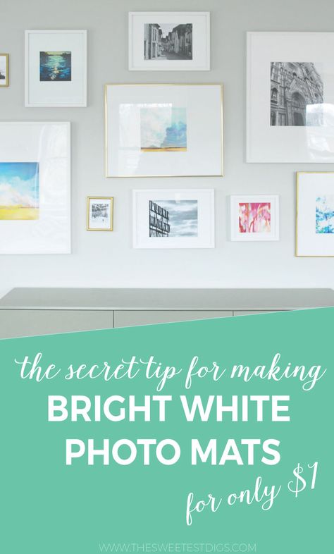 Wondering how to make bright white picture frames mats on the cheap? Need to replace those slightly yellow IKEA Ribba frame mats? Got some DIY artwork you need to frame? I'm spilling my secret on how to make mats suuuuuper cheaply. Click through to find out how! Frame Matting Diy, Picture Frame Mat, Feminine Wall Art, Ribba Frame, Ikea Ribba Frames, Matting Pictures, Free Printable Art, Diy Artwork, White Picture Frames