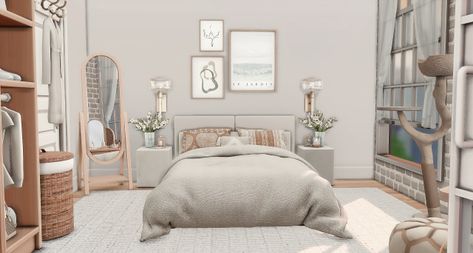 Sims 4 Vanilla Girl Cc, 17 Culpepper House, Sims 4 Bedrooms, Sims 4 Cc Interior, Sims 4 Cc Apartment, Build Aesthetic, Culpepper House, Sims Interior, Bloxburg Cottage