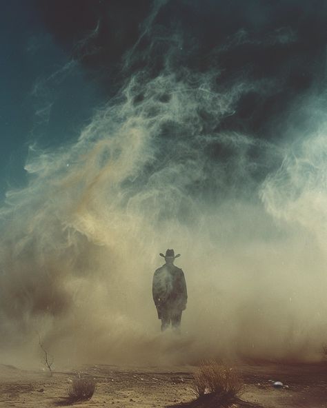 #dreamy #lynchian #horror #cowboy #wildwest #filmphotography #surrealism #western #desert Horror Western, Fantasy Western Aesthetic, Western Horror, Desert Horror, Creepy Desert, Western Movie Aesthetic, Western Desert Aesthetic, Space Western Aesthetic, Western Desert