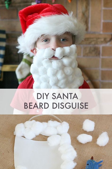 Our kids just love dressing up at Santa - it's a bit of a tradition in our household. This is how we make the beard - simple, easy and effective!  #SantaCostume #SantaBeard #DIYSanta Dress Like Santa Day At School, Diy Santa Costume For Kids, Santa Beard Craft, Diy Santa Costume, Diy Santa Beard, Kids Santa Costume, Diy Christmas Costumes, Christmas Character Costumes, Childcare Ideas