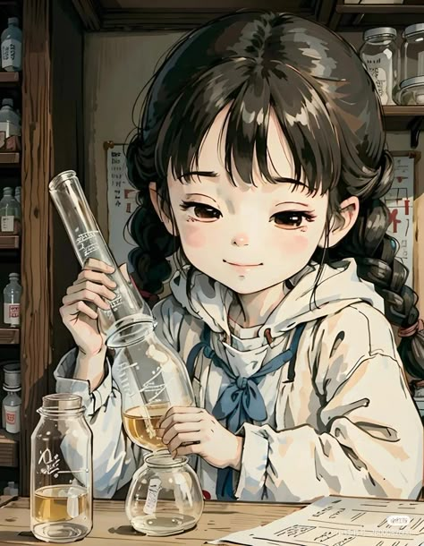 Classic Anime Style, Chemistry Art, Whimsical Art Journal, Classic Anime, Chinese Art Girl, Anime Cover Photo, Art Tools Drawing, Comic Art Girls, Anime Child