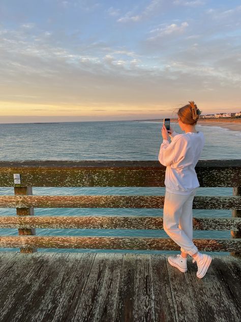 Pier Photoshoot Ideas, Pier Pictures, Pier Photos, Story Beats, Plane Rides, Cruise Ideas, Plane Ride, Wrightsville Beach, Beach Sunrise