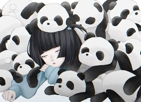 Panda Anime, Japan Illustration, Kawaii Panda, Panda Love, Art Artwork, Profile Picture, Avatar, Anime Art, Japan