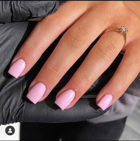 Solid Pink Nails Short, Short Pink Arclyc Nail, Bubblegum Pink Square Nails, Pastel Pink Square Nails, Short Square Baby Pink Nails, Basic Nails One Color, Really Short Pink Nails, Light Pink Biab Nails, Pale Pink Square Nails