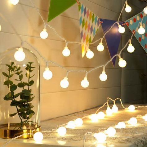 Mainstays Indoor 50-Count LED Globe Lights, with Frosted White G20 Globes, UL-Adaptor, 4.5 Volts - Walmart.com Led Globe Lights, 2023 Festival, Home Garden Party, Christmas Light Installation, Lights For Home, Outdoor String Lights, Patio Lights, Workout Room, Novelty Lights