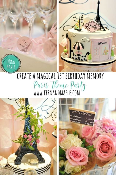 Create a Magical Paris Themed Birthday Party | Fern and Maple Springtime In Paris Theme Party, French Themed Birthday, Parisian Cake, Lady Cake, Paris Themed Birthday Party, Paris Bridal Shower, Paris Birthday Parties, Quinceanera Planning, Parisian Theme