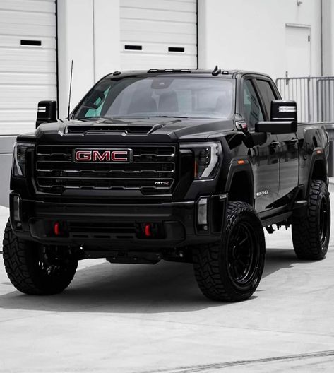 Lifted Denali Hd 2500, Gmc Serria Denali, Gmc Black Truck, Black Gmc Truck Lifted, 2024 Gmc Denali Ultimate, Nice Trucks Country, 2024 Trucks, Black Gmc Truck, Lifted Gmc Denali