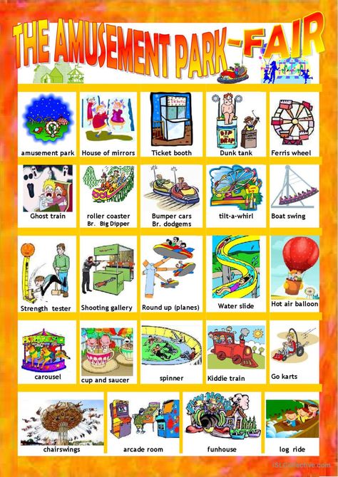 AMUSEMENT PARK/FAIR PICTIONARY picti…: English ESL worksheets pdf & doc Teaching Worksheets, Language Journal, Fair Tickets, Free Time Activities, Balloon Cars, Fair Rides, What Is Halloween, Fun Educational Activities, Transition Words