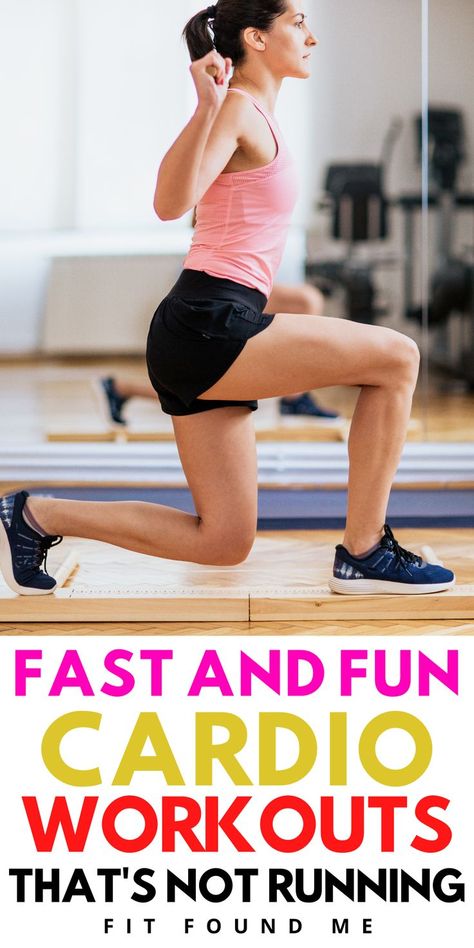 How to workout without running. No running workout. Easy workout for women. Fat burning workout for women. No Running Cardio Workout, Fun Cardio Workouts, Women Cardio Workout, Cardio Challenge, Workout At The Gym, Hiit Cardio Workouts, Endurance Workout, Workout For Women, Cardio Workouts