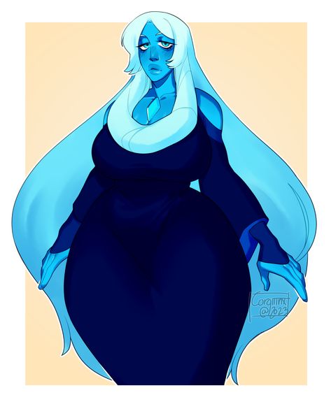 Crystal Gems Fanart, Blue Diamond Pfp, Blue Diamond Fanart, Blue Diamond Art, Diamante Azul Steven Universe, Holly Blue Agate, Blue Diamond Su, Steven Universe Background, Connie Steven Universe