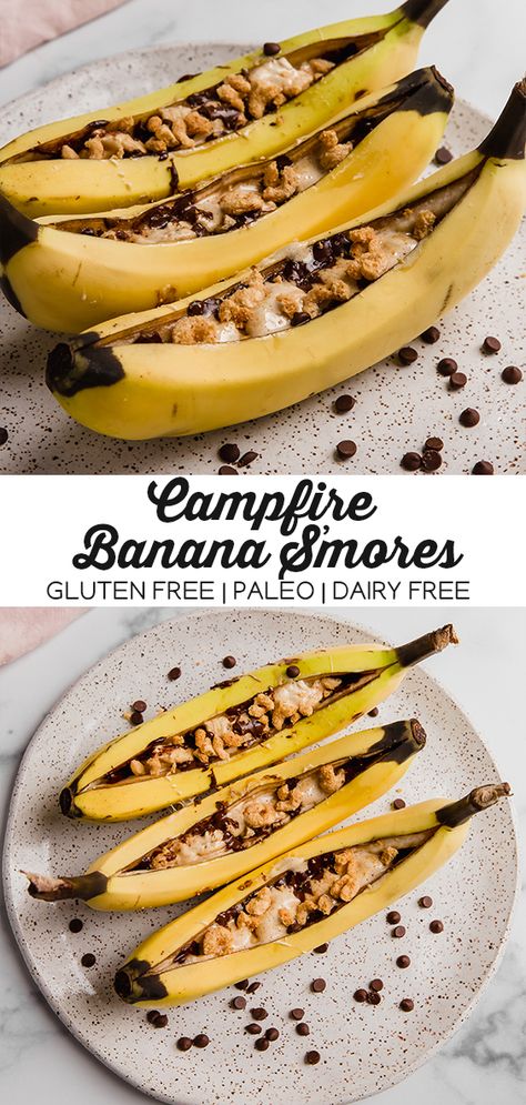 Paleo Campfire Meals, Campfire Smore Alternatives, Forest School Snacks, Healthy Bonfire Snacks, Healthy Campfire Desserts, Healthy Campfire Snacks, Healthy Smores Alternative, Healthy S’mores, Bonfire Snacks