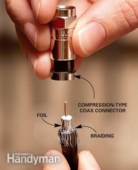 Bad TV Reception? Here's One Fix Diy Tv Antenna, Tv Hacks, Mouse Images, The Cable Guy, Mickey Mouse Images, Electronics Basics, House Wiring, Diy Science, Coaxial Cable