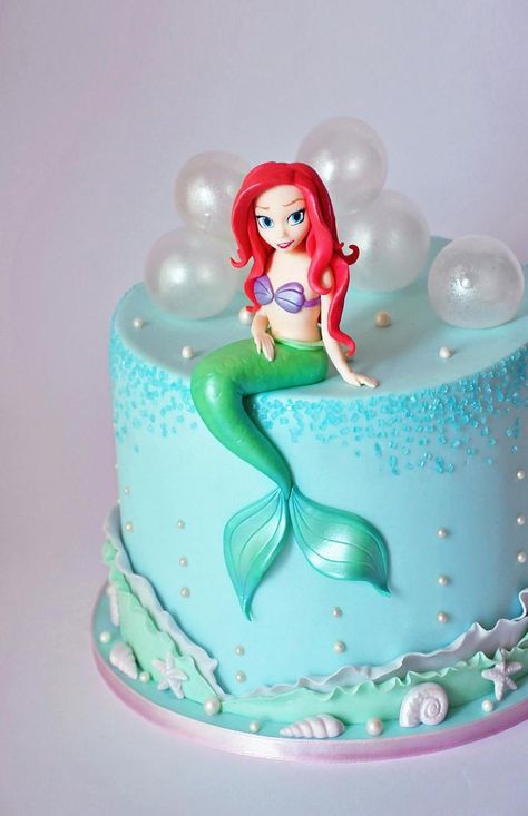 Birthday Cake Marmeid, Marmeid Cake, The Little Mermaid Cake, Little Mermaid Birthday Cake, Toddler Birthday Cakes, Little Mermaid Cake, Ariel Cake, Ariel Party, Little Mermaid Cakes