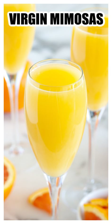 Glass of orange juice. Non Alcoholic Mimosa, Non Alcoholic Champagne, Mimosa Drink, Best Non Alcoholic Drinks, Virgin Drinks, Lemonade Punch, Mocktail Drinks, Breakfast Drinks, Mimosa Recipe