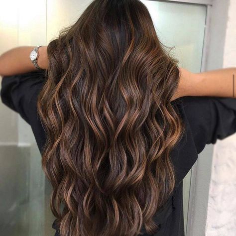 Color Balayage Brunette, Coffee Hair Color, Balayage Chocolate, Pelo Chocolate, Hair Melt, Dark Chocolate Hair, Long Hair Highlights, Hairstyle Color, Coffee Hair