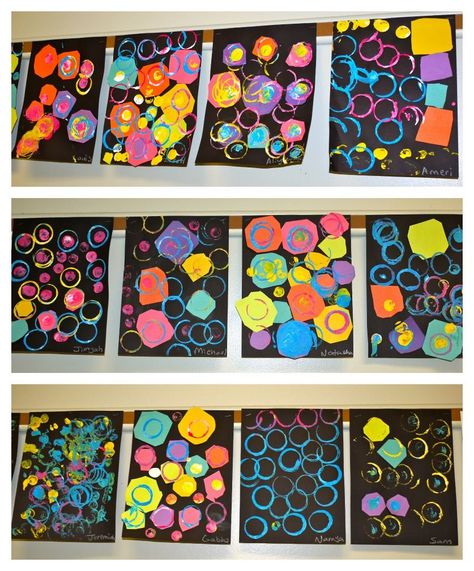 kindergarten shape art | inspired by this art project on art is basic Prek Shape Art Lessons, Dot Crafts For Preschool, Circle Art Preschool, Kindness Activities For Preschool, Colors Preschool, Shapes Collage, Open Ended Art, Collage Projects, Shapes Kindergarten