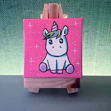 Unicorn Easy Painting, Simple Unicorn Painting, Unicorn Painting Canvas Easy, Unicorn Painting Acrylic Easy, Unicorn Painting Ideas, Unicorn Painting For Kids, Easy Unicorn Painting, Unicorn Painting Canvas, Unicorn Acrylic Painting