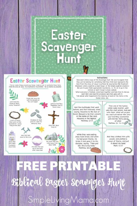 Resurrection Scavenger Hunt, Easter Preschool Theme, Easter Scavenger Hunt Clues, Easter Egg Scavenger Hunt, Easter Treasure Hunt, Easter Scriptures, Scavenger Hunt Ideas, Printable Easter Activities, Christ Centered Easter