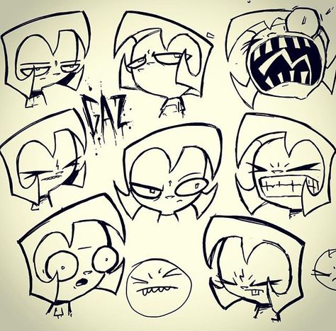 Invader Zim Art, Jhonen Vasquez, Scott Pilgrim Comic, Invader Zim Characters, Invader Zim, Good Cartoons, Comic Games, Reference Images, Art Studies