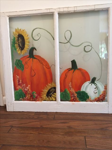 Pumpkin window. Pumpkin Window Painting, Autumn Window Art, Autumn Window Painting, Fall Window Painting Ideas, Halloween Window Painting Ideas, Painted Window Panes, Fall Window Painting, Window Painting Ideas, Painted Screens