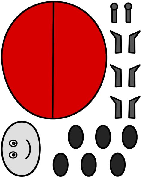 Ladybug - Paper craft (Color Template) Ladybug Paper Craft, Ladybug Template, Bug Patterns, Craft For Summer, Ladybug Craft, Grouchy Ladybug, Color Template, Scramble Words, Summer Words