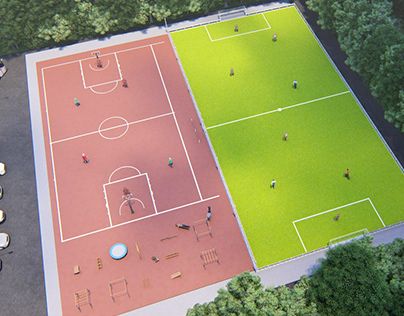 Sport Complex Design, Basketball Ground, Basketball Field, Basketball Wedding, Home Basketball Court, Field Sport, Field Fence, Dream House Design, 1st House