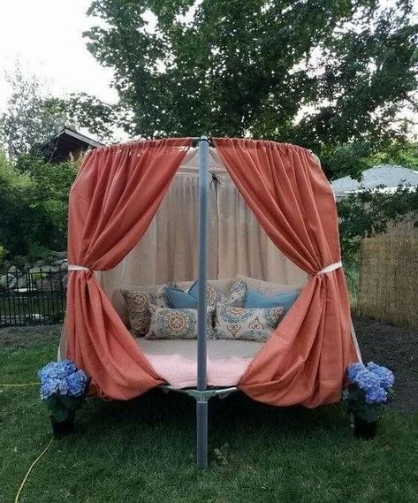 Trampoline Bed, Old Trampoline, Backyard Accessories, Trampoline Tent, Backyard Hangout, Brick Patterns Patio, Sleepover List, Backyard Trampoline, Backyard Swings