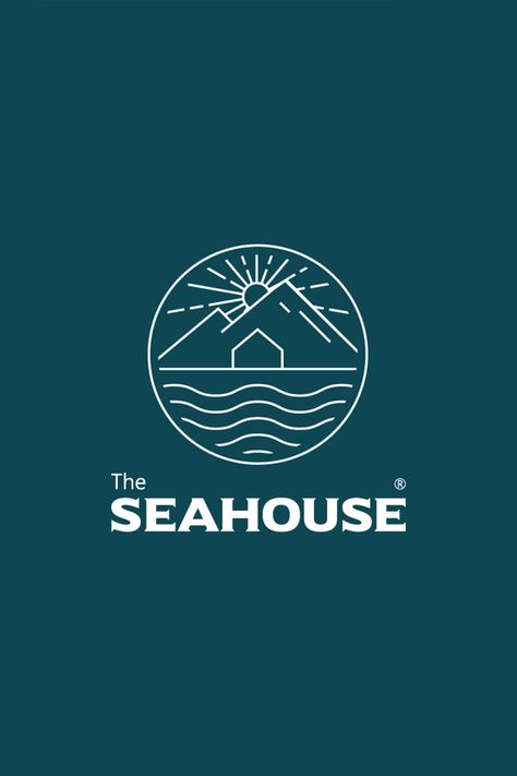 Vacation Logo Design, House Logo Design Ideas, Lake House Logo, Beach House Logo, Beach House Logo Design, Shore Logo, Luxury Resort Logo, Beach Resort Logo, Resort Logo Design