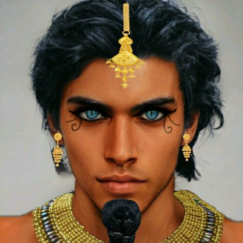 Ancient Egyptian Hair, God Of Air, Ancient Egyptian Makeup, Greek Makeup, Egyptian Make Up, Egyptian Eye Makeup, Egyptian Hairstyles, Egyptian Men, Pirate Face