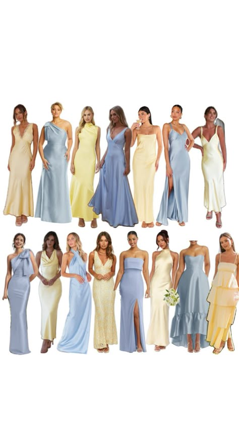 Blue Yellow Bridesmaid Dresses, Tuscan Wedding Theme Rustic Italian Bridesmaid Dresses, Light Blue And Yellow Bridesmaid Dresses, Blue And Yellow Bridesmaids, Yellow And Blue Bridesmaid Dresses, Blue And Yellow Bridesmaid Dresses, Yellow Bridesmaid, Vintage Bridesmaids, Provence Wedding