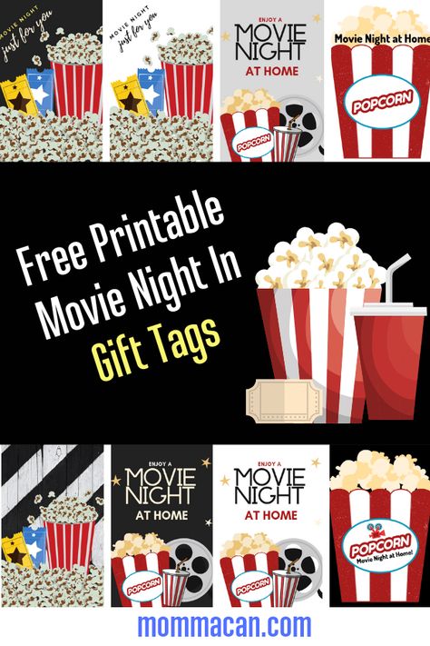 Grab a popcorn bowl, the TV remote, a cozy blanket, and your fuzziest slippers! We are having a Movie Night In! Grab all the details and free printables for an amazing Movie Night In Gift Basket! #giftbasket #printabletab #movienight #rafflebasket Night In Gift Basket, Family Movie Night Basket, Movie Night Kit, Family Movie Night Gift, Date Night Basket, Movie Night Box, Movie Basket, Popcorn Gift Basket, Movie Basket Gift