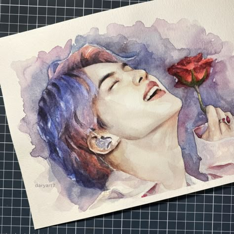 Shy Introvert, Watercolor Art Face, Watercolor Portrait Painting, Design Art Drawing, Abstract Art Painting Diy, Art Painting Gallery, Kpop Drawings, Easy Drawings Sketches, Watercolor Art Lessons