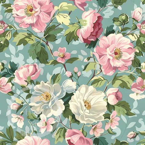 Botanical Flowers Png, Floral Print Patterns Vintage, Vintage Floral Prints, Floral Desing, Chintz Pattern, Floral Chintz, Diy Fabric Jewellery, Color Design Inspiration, Botanical Flower Art