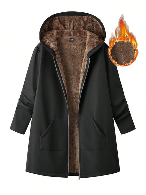 Slim Fit Coat, Fall Outerwear, Warm Winter Jackets, Plus Size Fall, Plus Size Winter, Winter Outerwear, Plus Size Coats, Long Sleeve Plaid, Warm Jacket