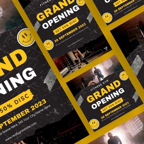 Fitness Gym Grand Opening Flyer Template Corporate Identity Gym Grand Opening, Grand Opening Flyer, Gym Flyer, Corporate Template, Corporate Identity, Grand Opening, Fitness Gym, Flyer Template, Gym