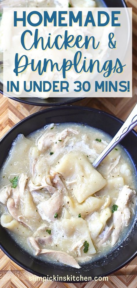 Easy Chicken And Dumplins, Easy Homemade Chicken And Dumplings, Homemade Chicken Dumplings, Homemade Chicken And Dumplings Recipe, Quick Chicken And Dumplings, Easy Chicken Dumpling Recipes, Dumplings Easy, Dumplings Chicken, Easy Dumplings Recipe