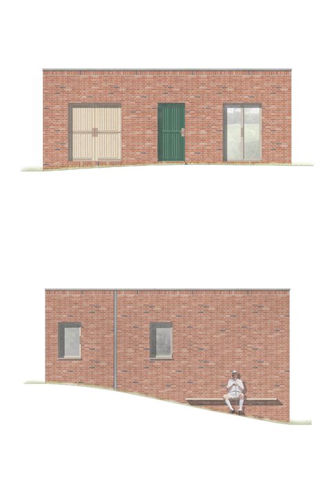 Facade Rendering Photoshop, Brick Elevation Architecture, Facade Architecture Photoshop, Elevation Drawings Architecture, Facade Illustration, Brick Rendering, Architecture Drawing Sketchbooks, Brick Arch, Architecture Elevation