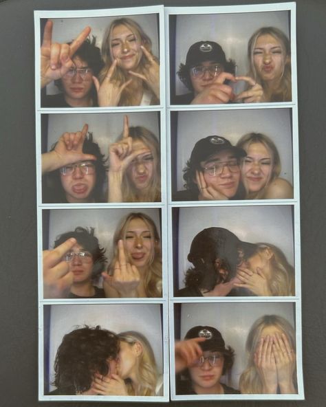 couple photo booth pic poses inspo ! creator - kammilawley on insta Photo Booth Poses Couple, Photobox Ideas Pose Couple, Gf Photo, Photobox Pose, Photo Booth Pics, Pic Poses, Photobooth Pictures, Photo Recreation, 사진 촬영 포즈