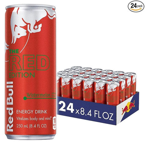 Red Bull Red Edition Watermelon Energy Drink, 8.4 Fl Oz, 24 Cans Drink Red Bull, Red Bull Energy Drink, Red Bull Drinks, Lost Lands, Cacao Beans, Marketing Concept, Energy Drink, Sam's Club, Lactose Free