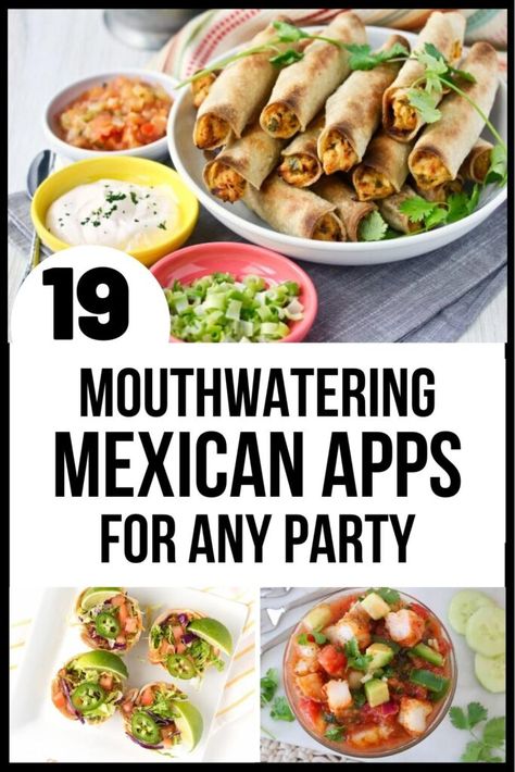 19 easy Mexican appetizers for any party. These apps are so good that they won't last long. #appetizers #mexicanfood #texmex Mexican Food Small Bites, Easy Mexican Appetizers, Mexican Appetizer Recipes, Appetizers Mexican, Mexican Appetizers Easy, Mexican Appetizer, Mexican Food Recipes Appetizers, Fiesta Food, Mexican Party Food