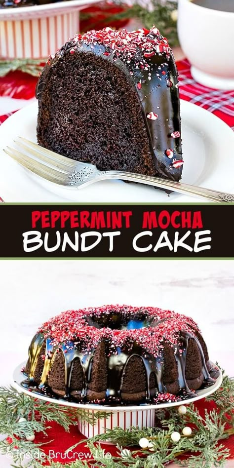 Chocolate Peppermint Bundt Cake, Mocha Bundt Cake, Peppermint Bundt Cake, Chocolate Peppermint Cake, Peppermint Cake, Chocolate Bundt, Bundt Cake Recipe, Chocolate Mocha, Chocolate Bundt Cake