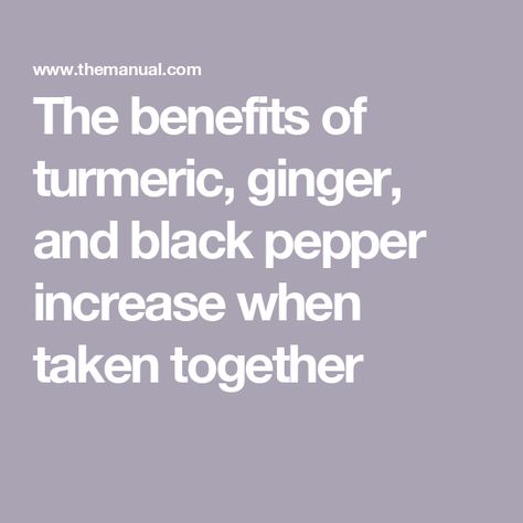 The benefits of turmeric, ginger, and black pepper increase when taken together Pepper Benefits, Turmeric And Pepper, Curcumin Benefits, Curcumin Supplement, Spice Combinations, Turmeric Supplement, Benefits Of Turmeric, Ginger Benefits, Liquid Stevia