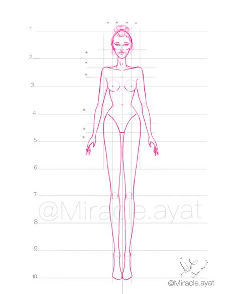 Today the post is useful  decides to share the pattern of the figure - front view in the tow size 1/9 and 1/10 head  Because we learn to… Fashion Illustration 10 Head, 10 Head Figure Drawing, 10 Heads Fashion Illustration, 10 Head Croquis Fashion Figures, 10 Head Croquis, 9 Head Figure Drawing, 9 Head Croquis, Fashion Croquis, Fashion Model Drawing