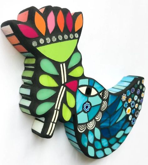 Mosaics Shop - Amanda Anderson Mosaics | Amanda Anderson Mosaics Mosaic Birdhouse, Amanda Anderson, Paper Pin, Mosaic Animals, Mosaic Birds, Mosaic Tile Art, Mosaic Pictures, Mosaic Projects, Stone Work