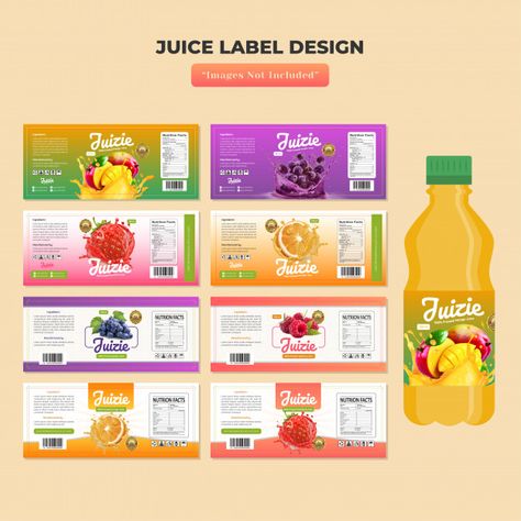 Juice bottle label design template Premium Vector | Premium Vector #Freepik #vector #background #food #label #water Juice Bottle Label Design, Juice Bottle Design, Juice Label Design, Food Label Design, Label Botol, Water Bottle Label Design, Juice Label, Fruit Labels, Background Food