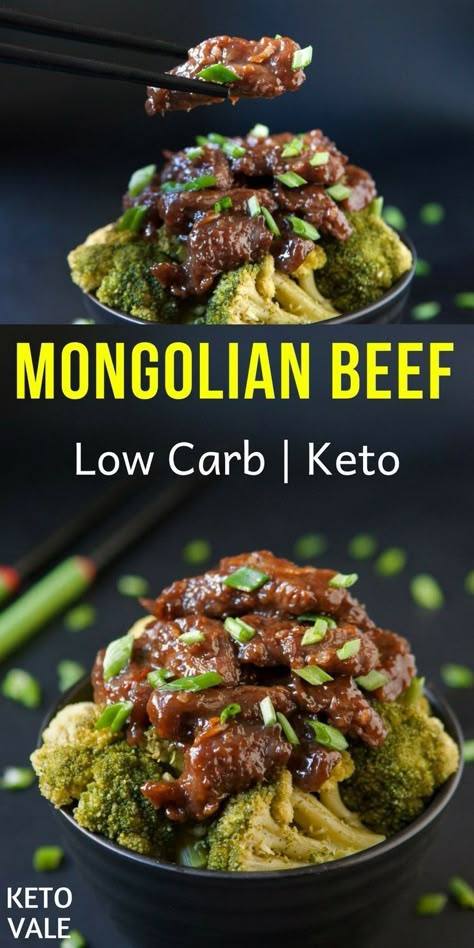 Low Carb Mongolian Beef Recipe for Keto Diet Keto Mongolian Beef, Mongolian Beef Recipes, Beef And Broccoli, Diner Recept, Mongolian Beef, Crockpot Recipes Beef, Ketogenic Diet Meal Plan, Keto Recipes Dinner, Diet Vegetarian