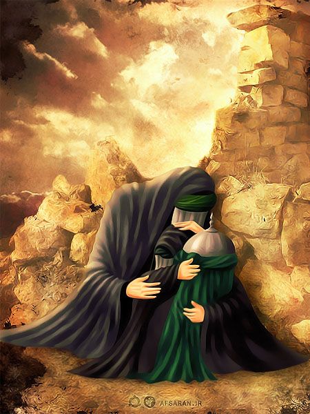 Roghaye and Zainab in ruin of Sham by miladps3 on DeviantArt Ya Hussain Wallpaper, Muharram Pictures, Bibi Sakina, Muharram Wallpaper, Muslim Photos, Karbala Pictures, Imam Hussain Wallpapers, Sky Photography Nature, Mecca Wallpaper