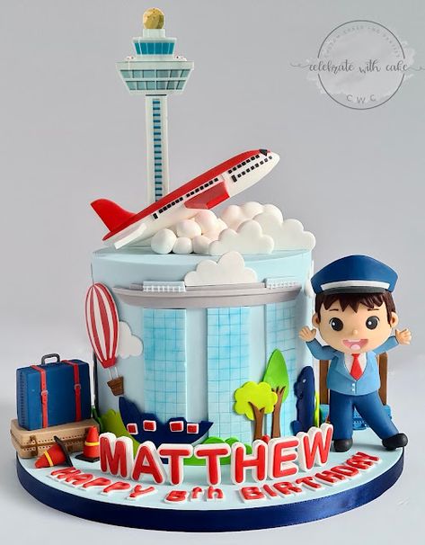 Celebrate with Cake!: Airport Airplane Helicopter Cake, Airport Theme Cake, Pilot Cake Ideas, Aeroplane Theme Cake, Pilot Theme Cake, Airport Cake, Airplane Theme Cake, Aeroplane Party, Aeroplane Cake