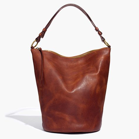 Madewell The Lisbon O-Ring Bucket Bag Madewell Bags, Brown Accessories, Fall Bags, Chestnut Leather, Fall Accessories, Leather Bucket Bag, Leather Bucket, Free Bag, Women's Bags